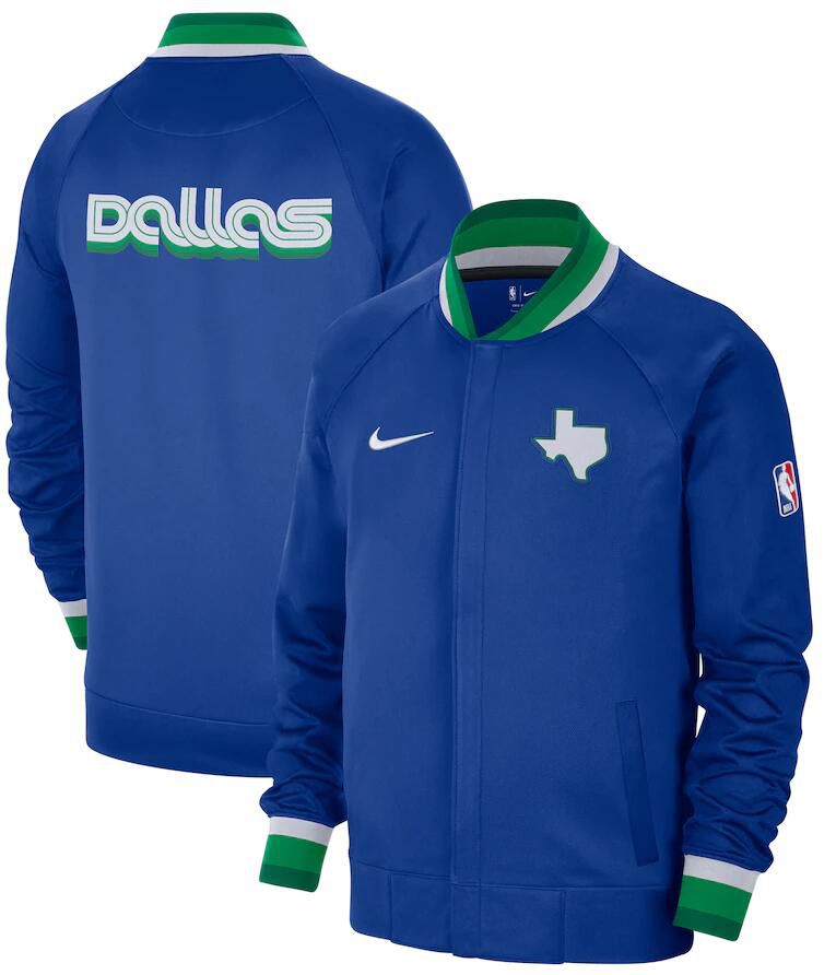 Men Dallas Mavericks Blue Nike City Edition Full Zip Jacket 2023 NBA Jersey->chicago bulls->NBA Jersey